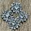 Miniature : Bouton forme fleur en strass 28mm