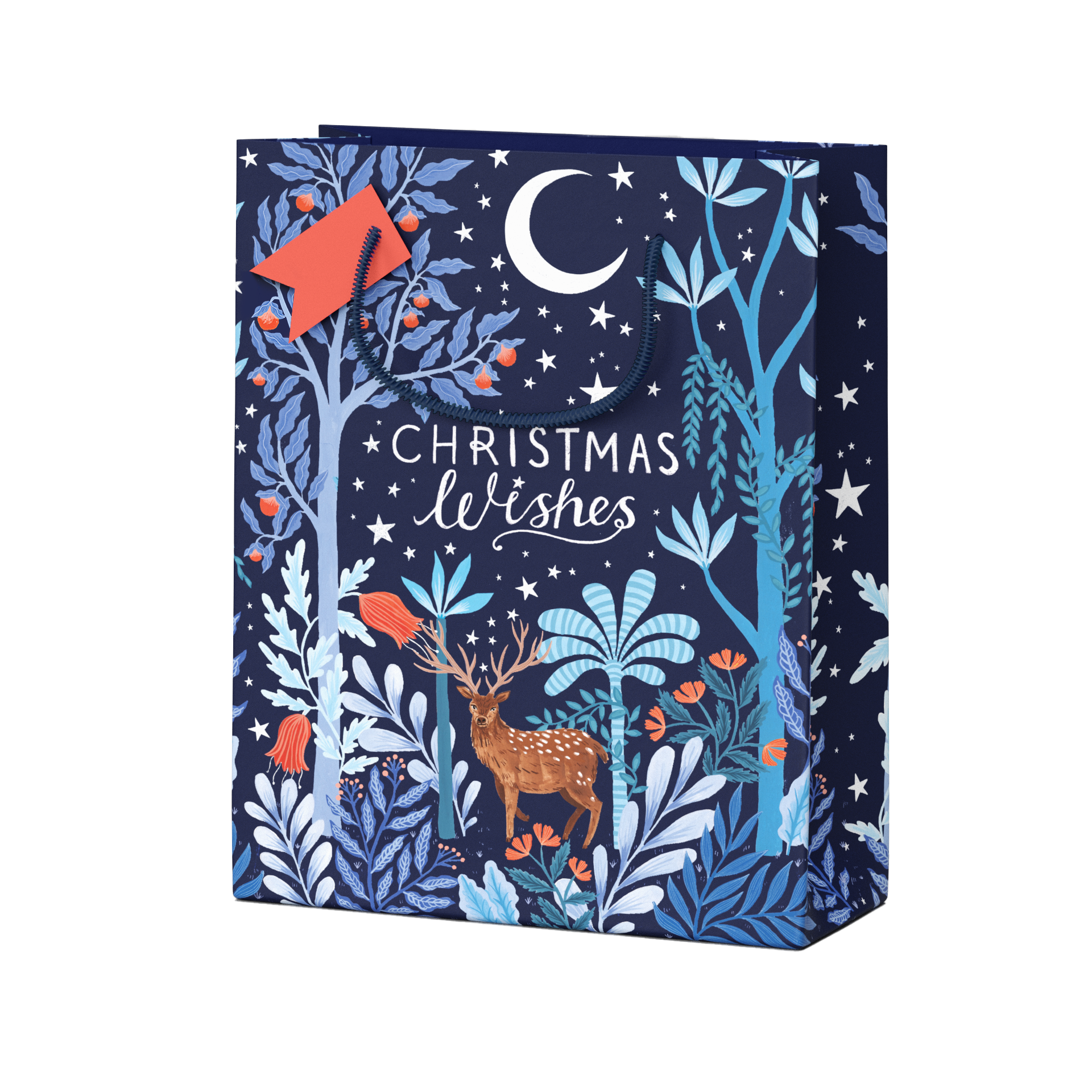 Christmas Wishes Deer In Wood Large Gift Bag