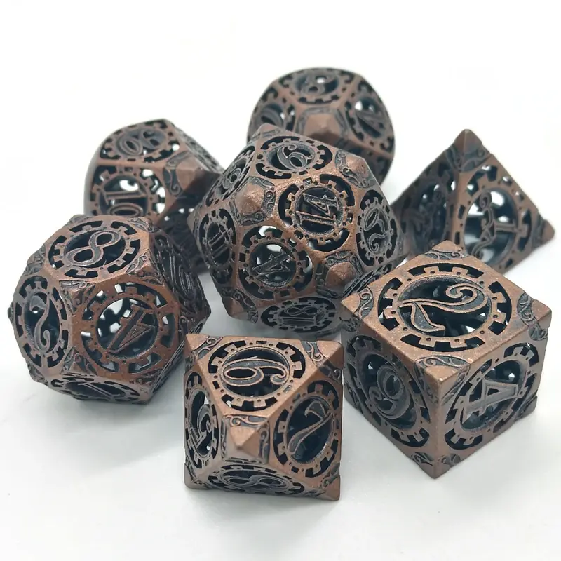 Thumbnail: Dungeons and Dragons Game Custom Mechanical Pattern Hollow Dice Set
