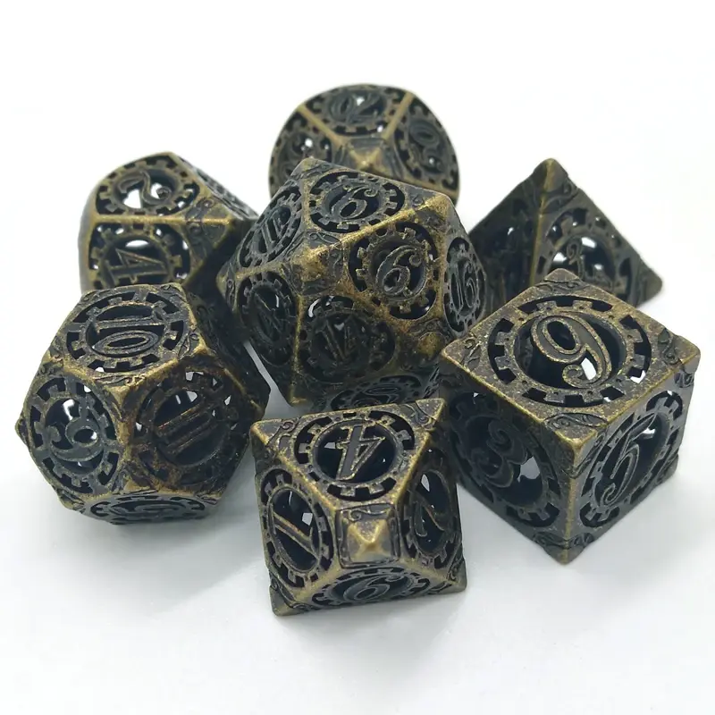Thumbnail: Dungeons and Dragons Game Custom Mechanical Pattern Hollow Dice Set