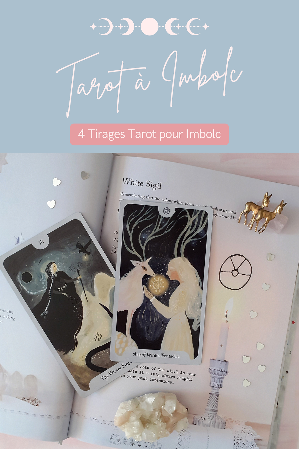 4 tirages de tarot pour Imbolc, autour du recommencement, de la clarté et du premier pas. Une approche douce pour accompagner le retour discret de la lumière.