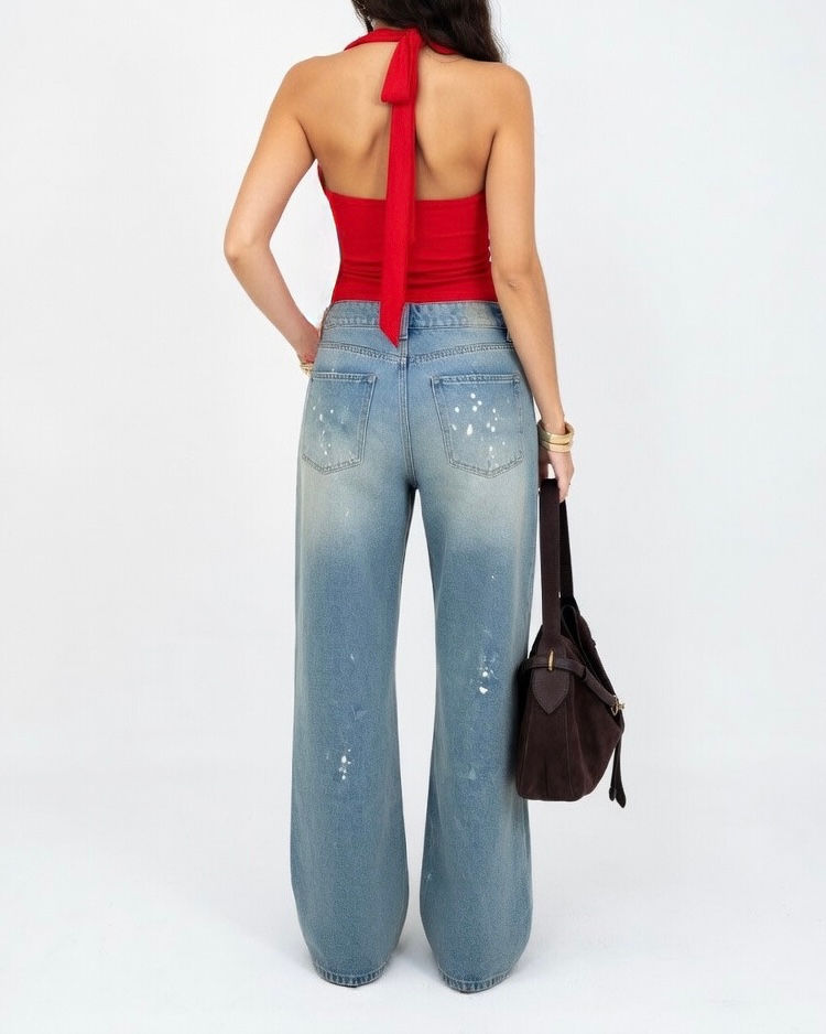 Thumbnail: Sculpted Tie-Up Top - Scarlet Red