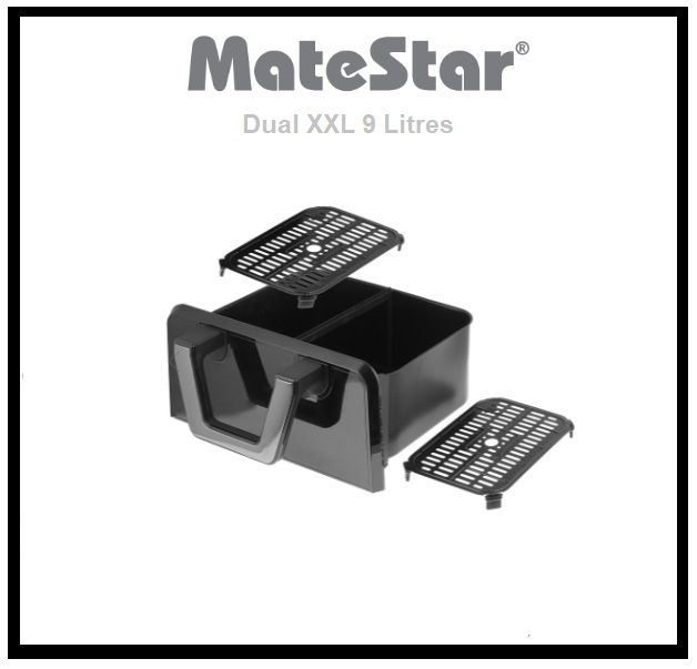 Thumbnail: MATESTAR Air Fryer Dual XXL 9 Litres "MAT-802BK"