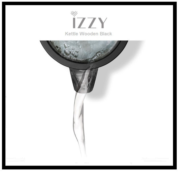 Thumbnail: IZZY Electric Kettle 1.5Litres Wooden Black"IZ-3016"
