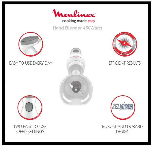 Thumbnail: MOULINEX Hand Blender 450Watts 'DD45A127'