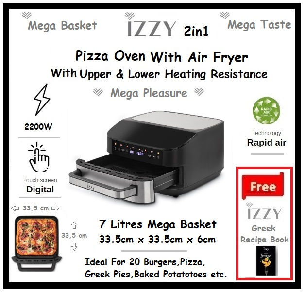 Thumbnail: IZZY 2in1 Pizza Oven With Air Fryer 7 Litres"IZ-8264"
