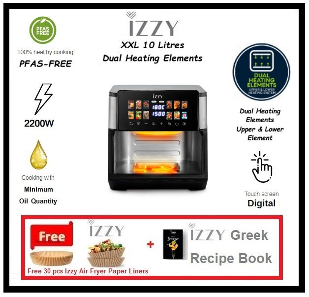 Thumbnail: IZZY Air Fryer XXL 10 Litres With Dual Heating Elements"IZ-8271"