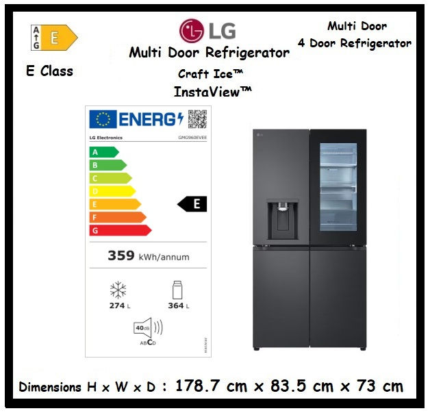 Thumbnail: LG InstaView™ 4-Door Refrigerator Matte Black 'GMG960EVEE'