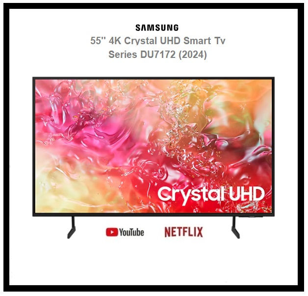 Thumbnail: SAMSUNG 55 inch Smart Tv Crystal Ultra HD 4K "UE55DU7172UXXH"