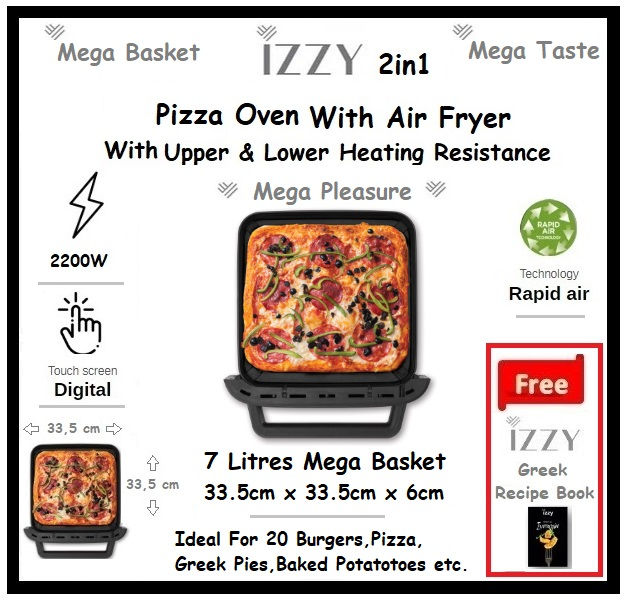 Thumbnail: IZZY 2in1 Pizza Oven With Air Fryer 7 Litres"IZ-8264"