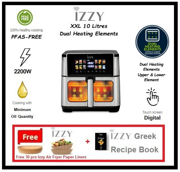 Thumbnail: IZZY Air Fryer XXL 10 Litres With Dual Heating Elements"IZ-8271"