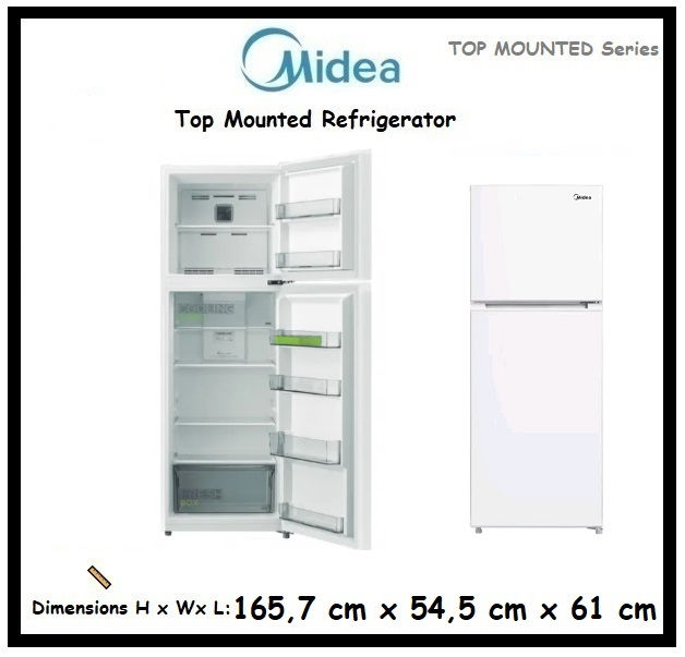 Thumbnail: MIDEA Top Mounted Refrigerator White ' MDRT385MTF01'