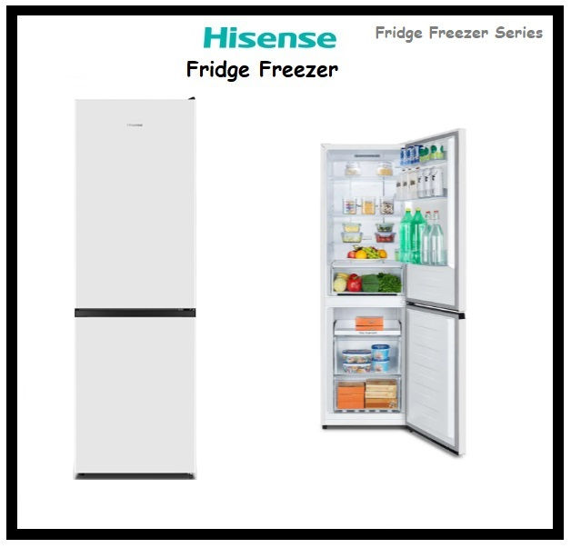 Thumbnail: HISENSE Fridge Freezer Refrigerator White 304 Litres 'RB390N4AWE'