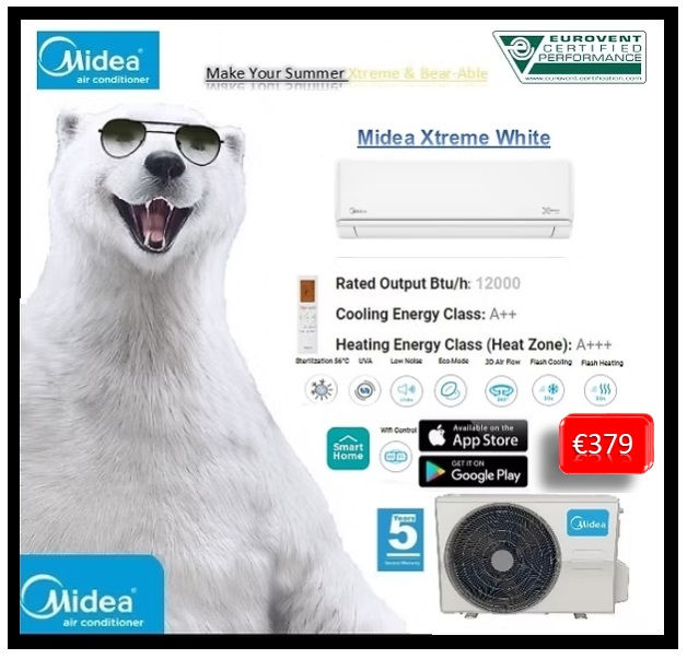 Thumbnail: MIDEA 12000Btu Xtreme White WiFi 'AG2ECO-W-12NXD0-I'