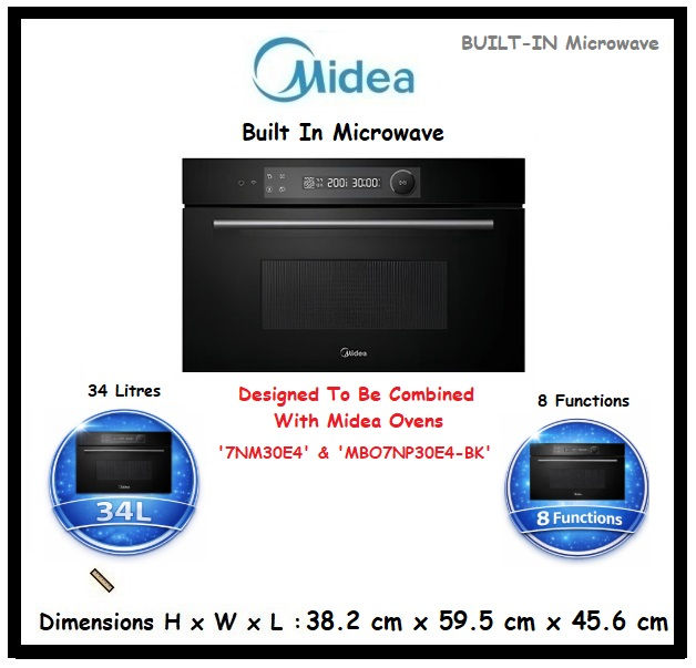 Thumbnail: MIDEA BUILT IN MICROWAVE BLACK 'TG934E4MO'