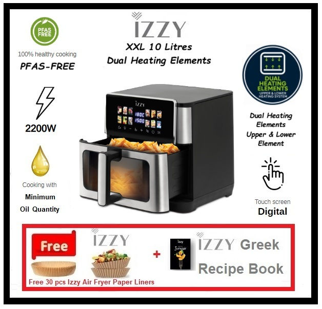 Thumbnail: IZZY Air Fryer XXL 10 Litres With Dual Heating Elements"IZ-8271"