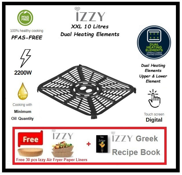 Thumbnail: IZZY Air Fryer XXL 10 Litres With Dual Heating Elements"IZ-8271"