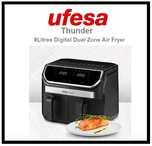 Thumbnail: UFESA Thunder Double  Digital Air Fryer 9Liters (4,5L+4,5L)"THUNDER"
