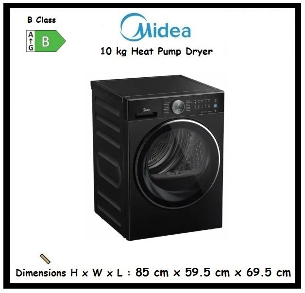 Thumbnail: MIDEA Heat Pump Dryer 10 Kg WiFi 'MD210H100DB/T-CY'