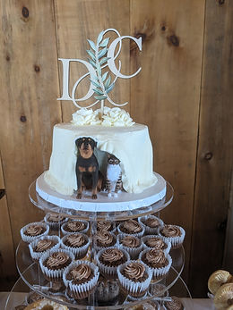 small wedding cake with pets.jpg