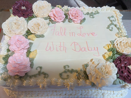 buttercream flower baby shower cake