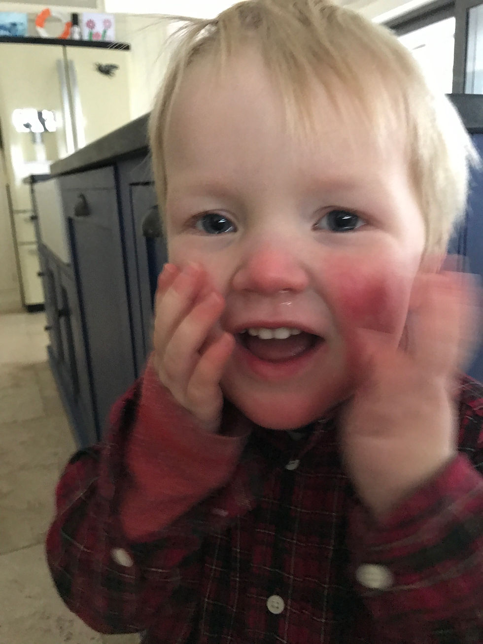 Cold cheeks from being outside!!