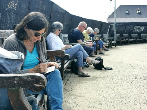 Art Holiday Group sketching outdoors