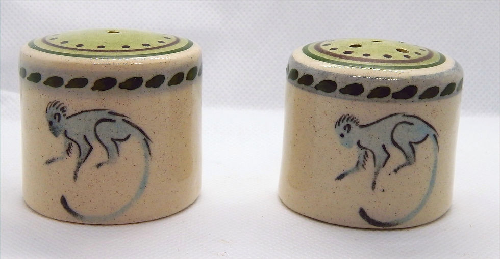 Thumbnail: Small Hand Painted Salt and Pepper Pots