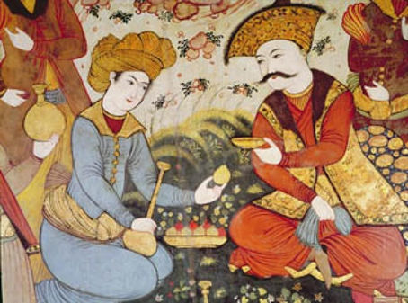 Persian miniature depicting Taarof politeness