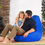 Thumbnail: Large Beanbag Chair Recliner Pear Shapes for Adults & Kids - Blue