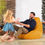 Thumbnail: Large Beanbag Chair Recliner Pear Shapes for Adults & Kids - Blue