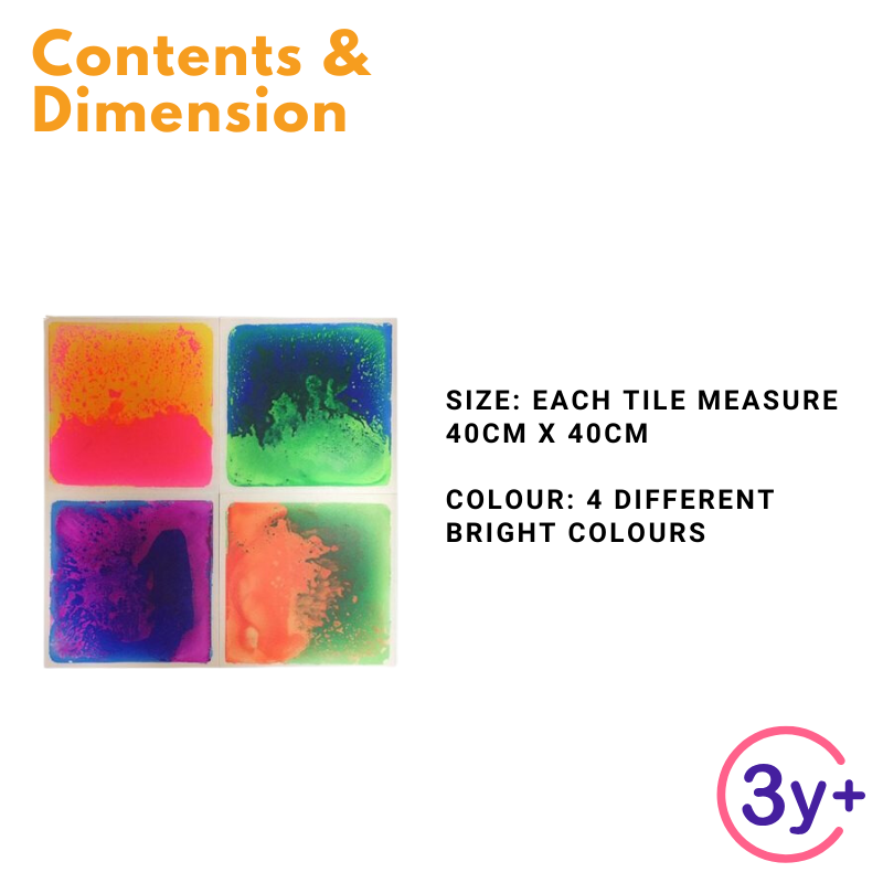 Thumbnail: 4 x UV Sensory Liquid Floor Tiles UV Light Toy – 40x40cm
