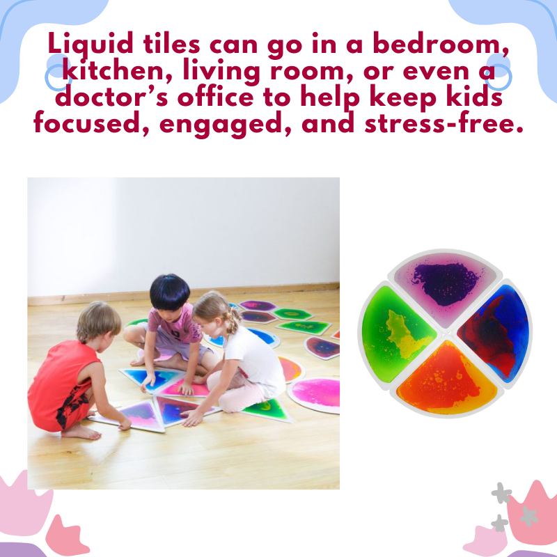 Thumbnail: 4 x Sensory Liquid Floor Tiles Gel Liquid Floor Tiles – 33x33cm