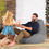 Thumbnail: Large Beanbag Chair Recliner Pear Shapes for Adults & Kids - Blue