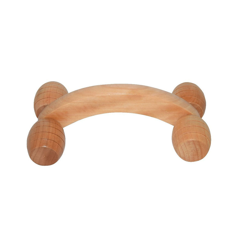 Thumbnail: 8pcs Wooden Massage Set and Natural Sensory Basket