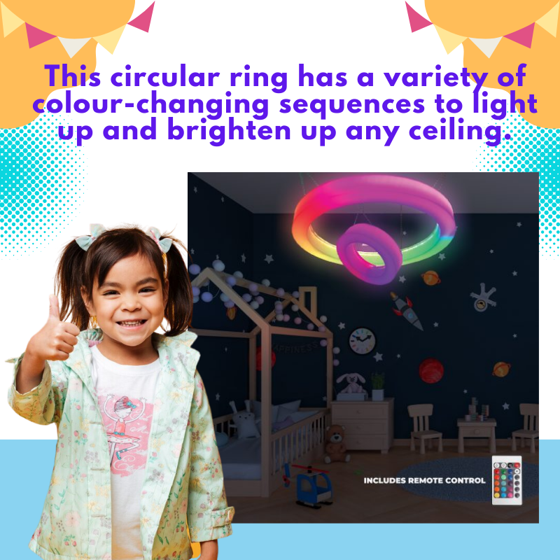 Thumbnail: Sensory Ceiling Ring Colour Changing LED Lights & Remote – 40cm