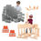 Thumbnail: Rubber Building Set Foam Breeze Bricks & Beams with 4 Wooden Tools