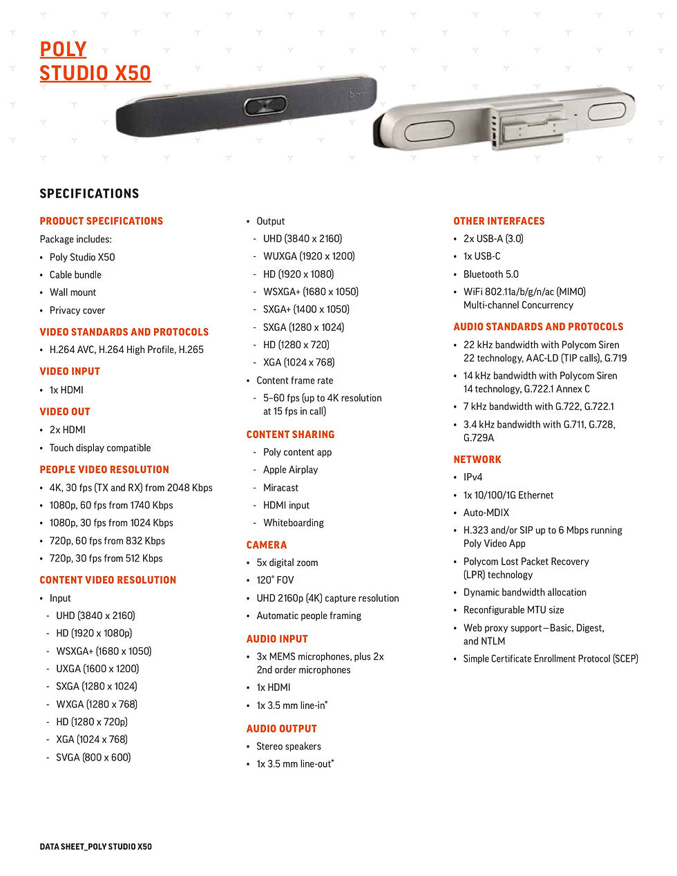 Thumbnail: Polycom Poly Studio X50 Video Conferencing Bar + TC8 Touch controller