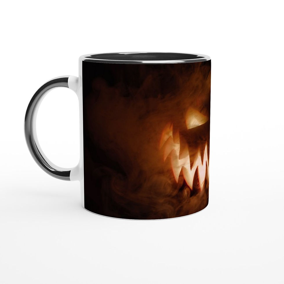 Thumbnail: CMTD Halloween Edition Evil Pumpkin White 11oz Ceramic Mug with Color Inside