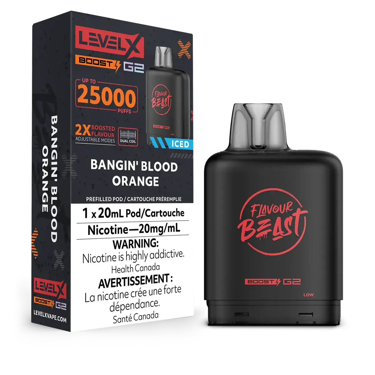 Level X Boost G2 Pods Bangin' Blood Orange (Iced)