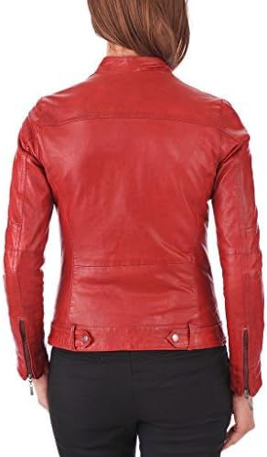 Miniaturbild: Luis Womens Floating Bomber Lambskin Leather Jacket, Biker Jacket