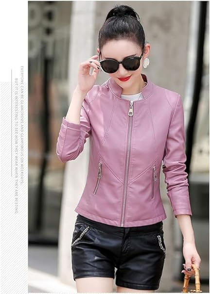Thumbnail: Luis Lambskin Genuine Women's Motorcycle LeatherJacket For Riders