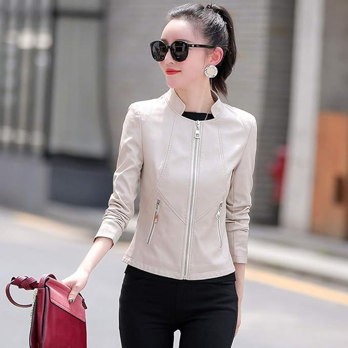 Thumbnail: Luis Lambskin Genuine Women's Motorcycle LeatherJacket For Riders