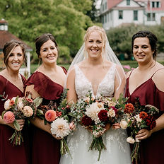 bridesmaids and bride