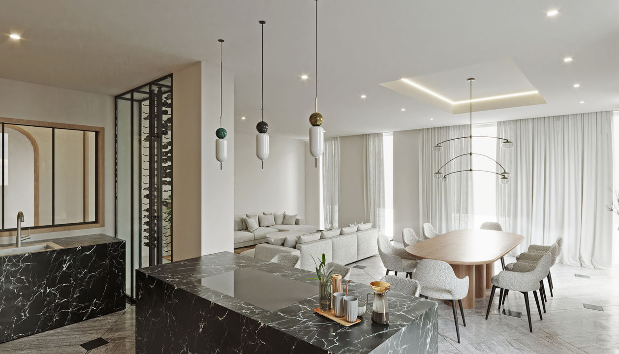 Rénovation complète de villa sur la Côte d'Azur. Projet haut de gamme. design d'intérieur et décoration.