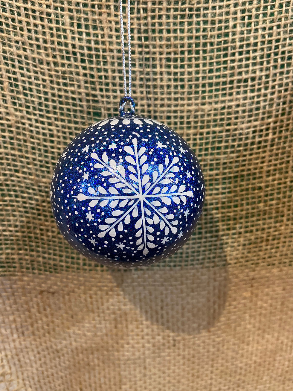 Blue snowflake bauble