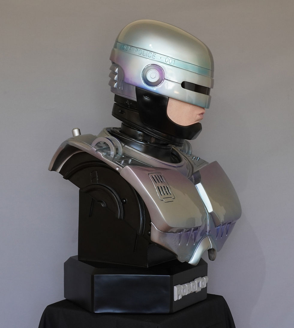 Thumbnail: Full size Robocop 1:1 display bust replicas left profile view