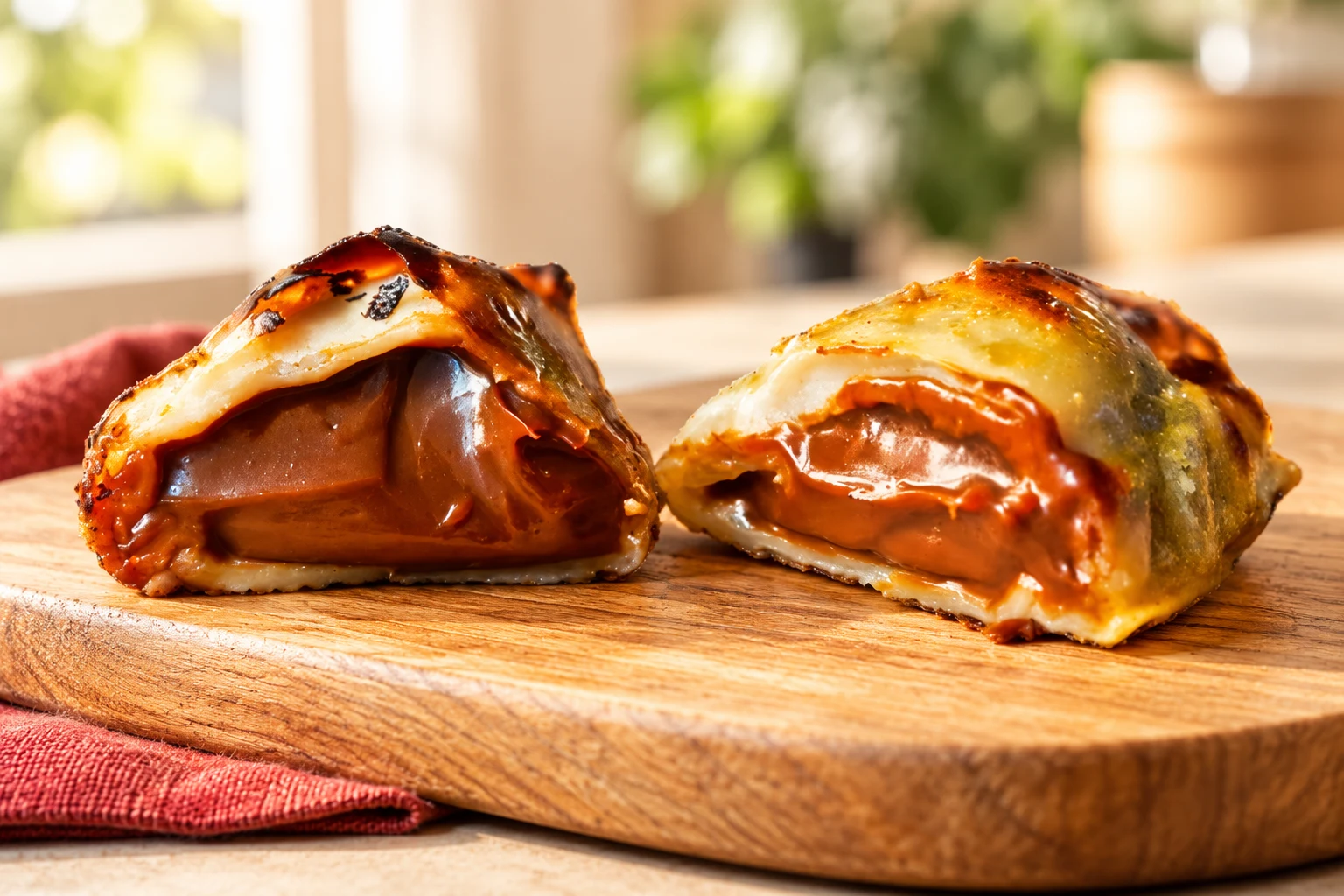 Empanada Dulce de leche coupée pour montrer sa garniture