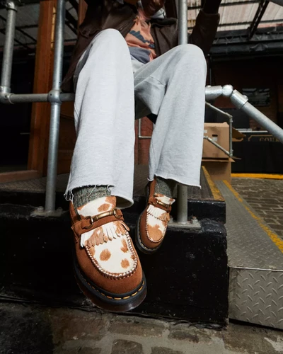 Dr. Martens Adrian Snaffle Loafer (Pecan Brown+Cow Print