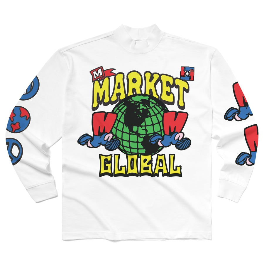Market Runs The World Mock Neck Shirt